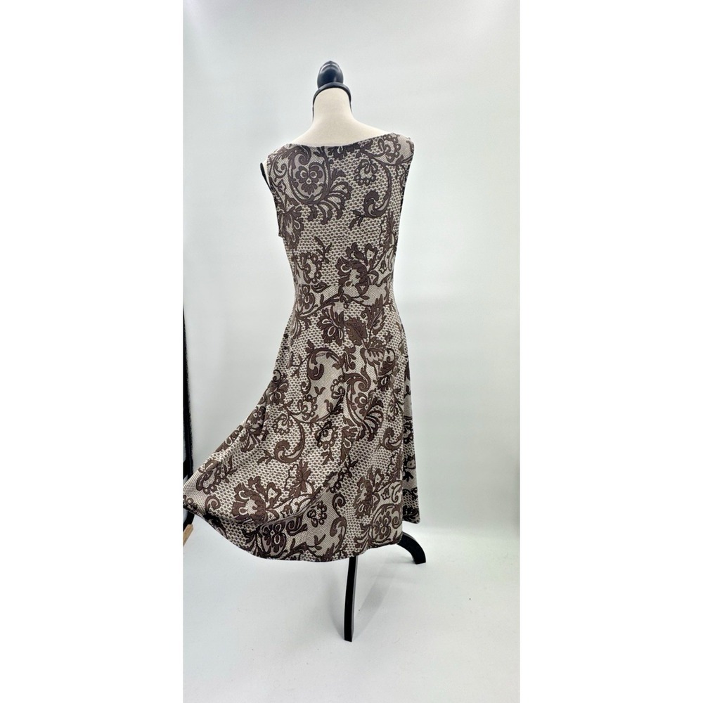 VTG Y2K London Times Chocolate Paisley Babydoll Midi Dress 10 Whimsigoth Boho - Picture 6 of 11